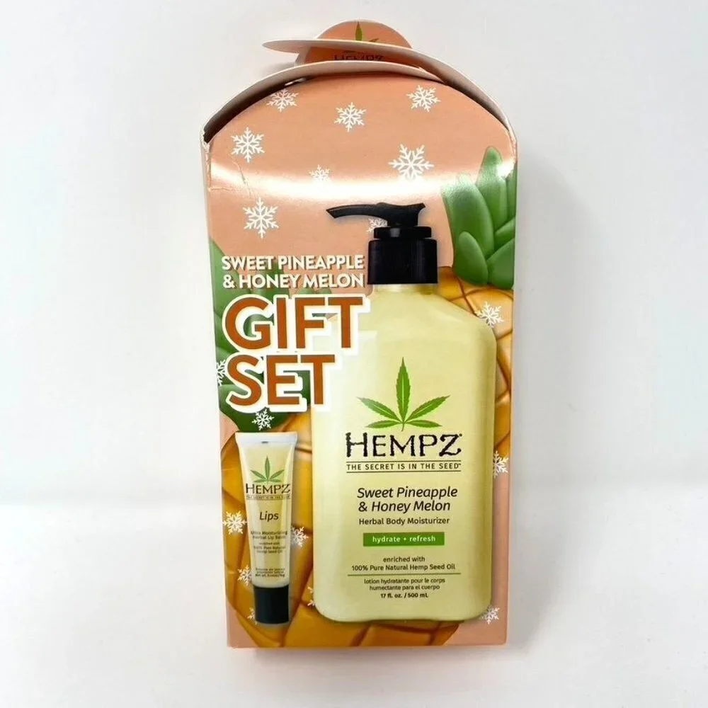 HEMPZ Sweet Pineapple Honey Melon Gift Set Limited Edition Body Lotion Lip Balm